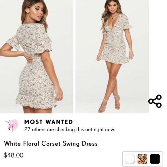 white floral corset swing dress